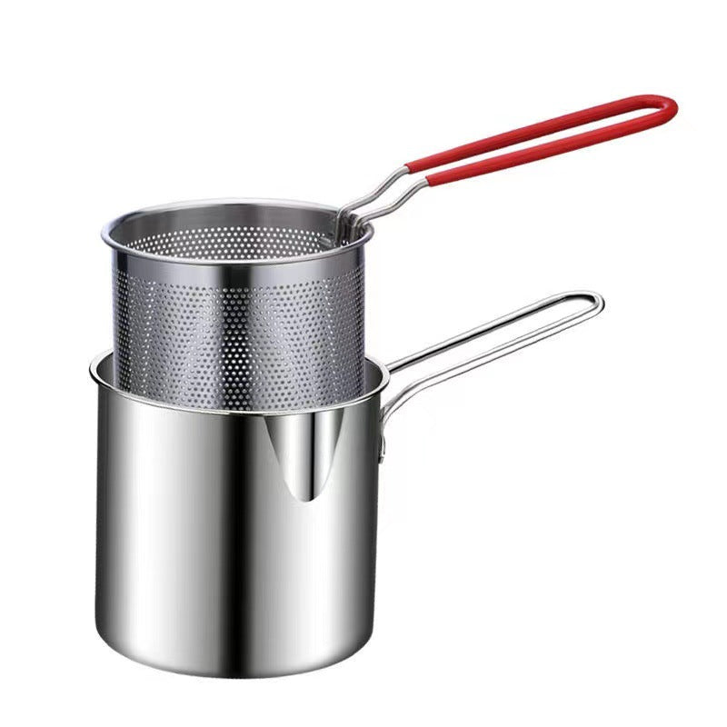 Japanese-Style Stainless Steel Mini Deep Fryer Pot