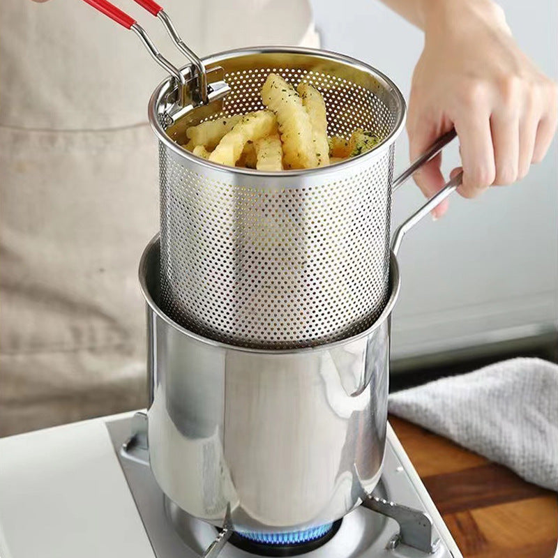 Japanese-Style Stainless Steel Mini Deep Fryer Pot