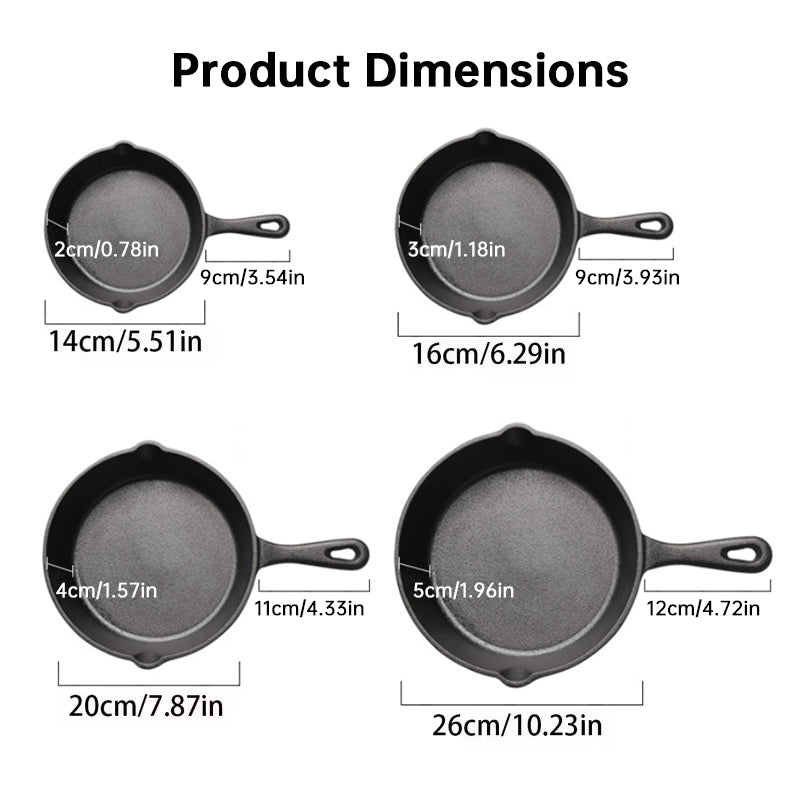 4-Piece Cast Iron Skillet Set