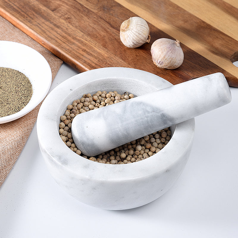 Marble Mortar & Pestle Spice Grinder