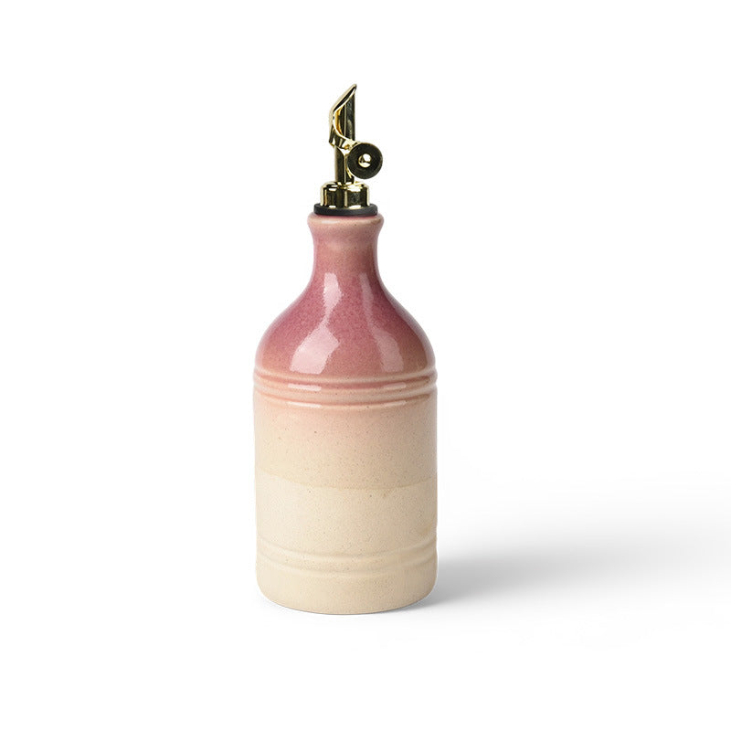 Vintage Ceramic Olive Oil Dispenser with Stainless Steel Spout