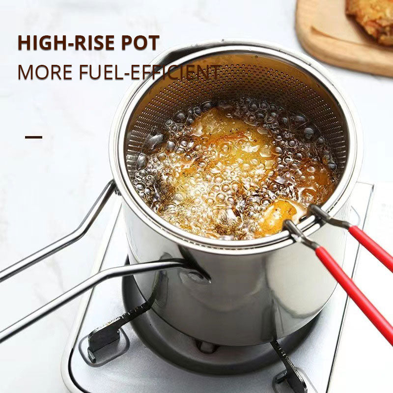 Japanese-Style Stainless Steel Mini Deep Fryer Pot